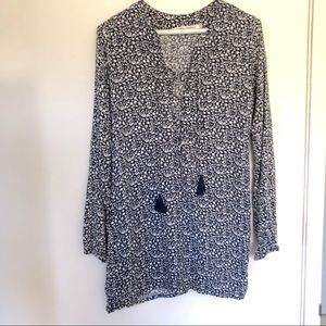 Faithfull the Brand long sleeve floral black dress size XS